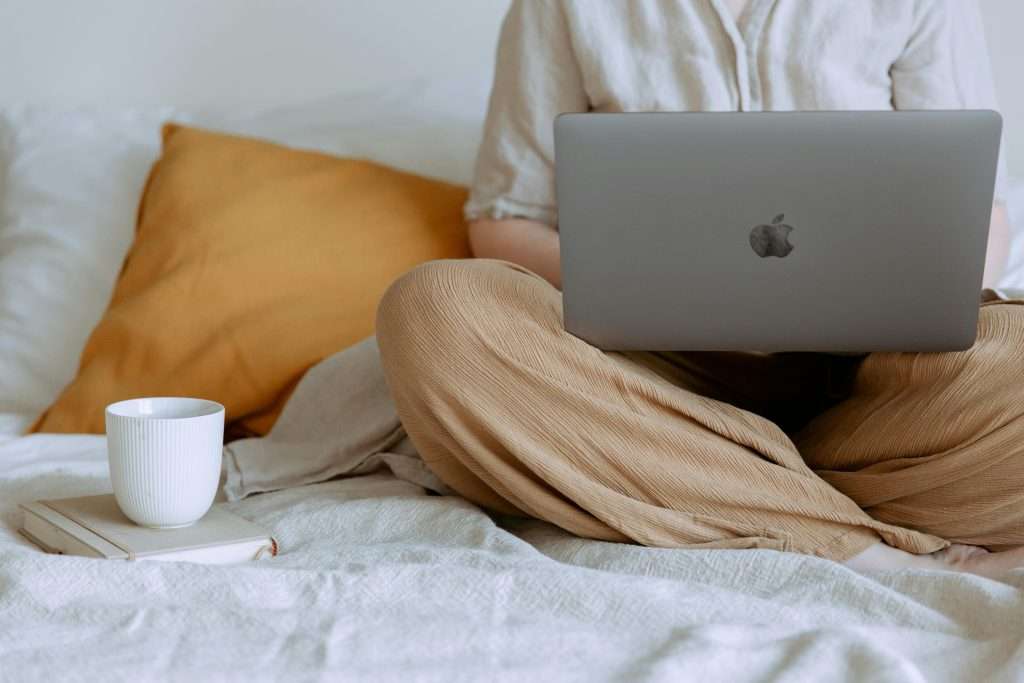 writing on a laptop